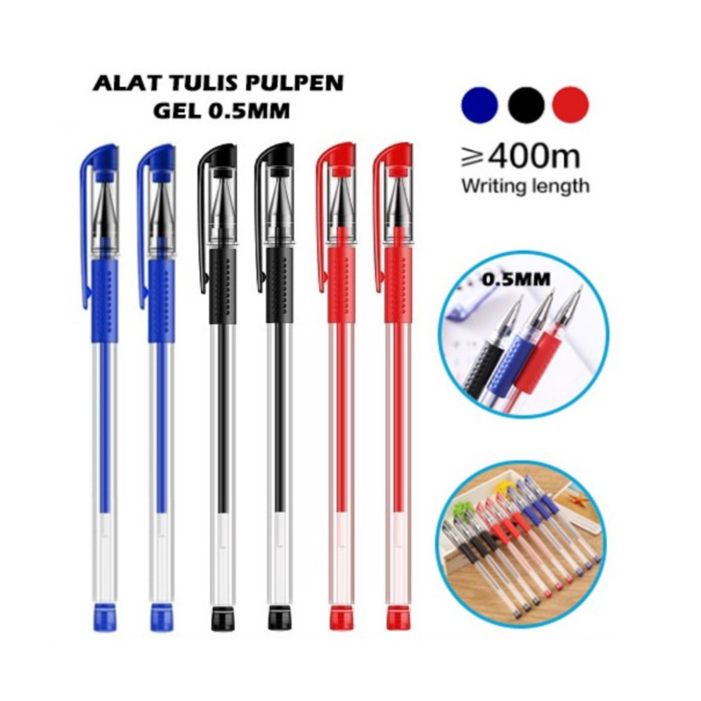 

UB Pulpen Gel Ink Pen 0.5mm 3 Warna Alat Tulis Perlengkapan Sekolah Pena Tinta Gel Standart Bullet Tip