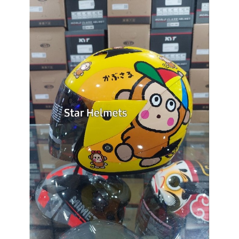 Helm Anak MDS R3 Junior Sanrio Monkichi #1 Yellow