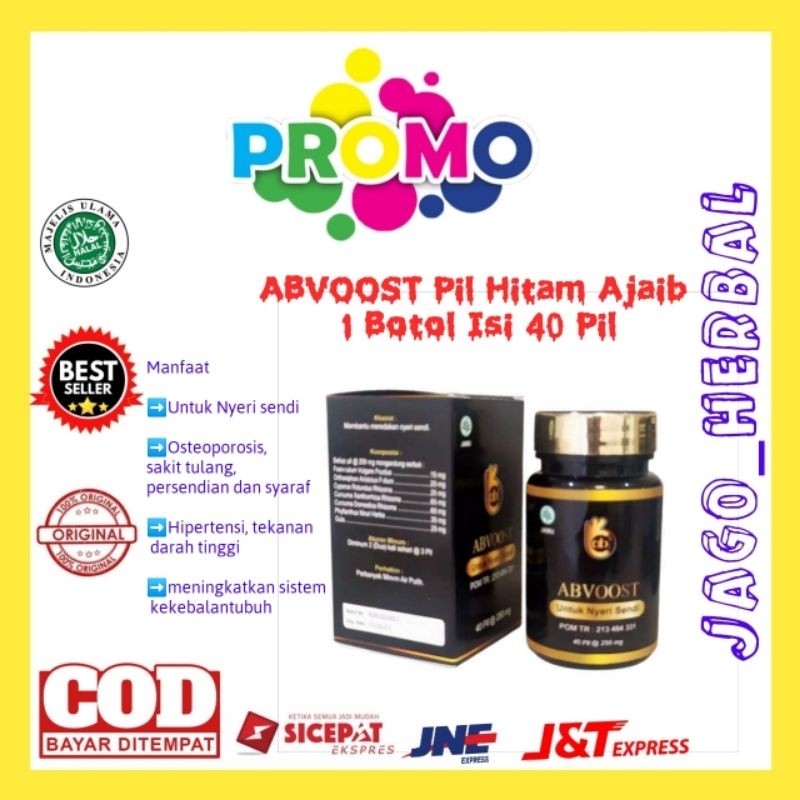 ABVOOST PIL HITAM AJAIB 40 PIL OBAT NYERI SENDI TERBAIK 100% ORIGINAL