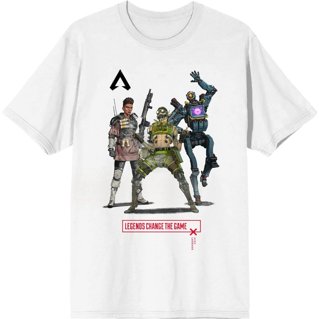 Baju Kaos Anak Distro Premium Apex Legends Octane Group Men's White Graphic Tee