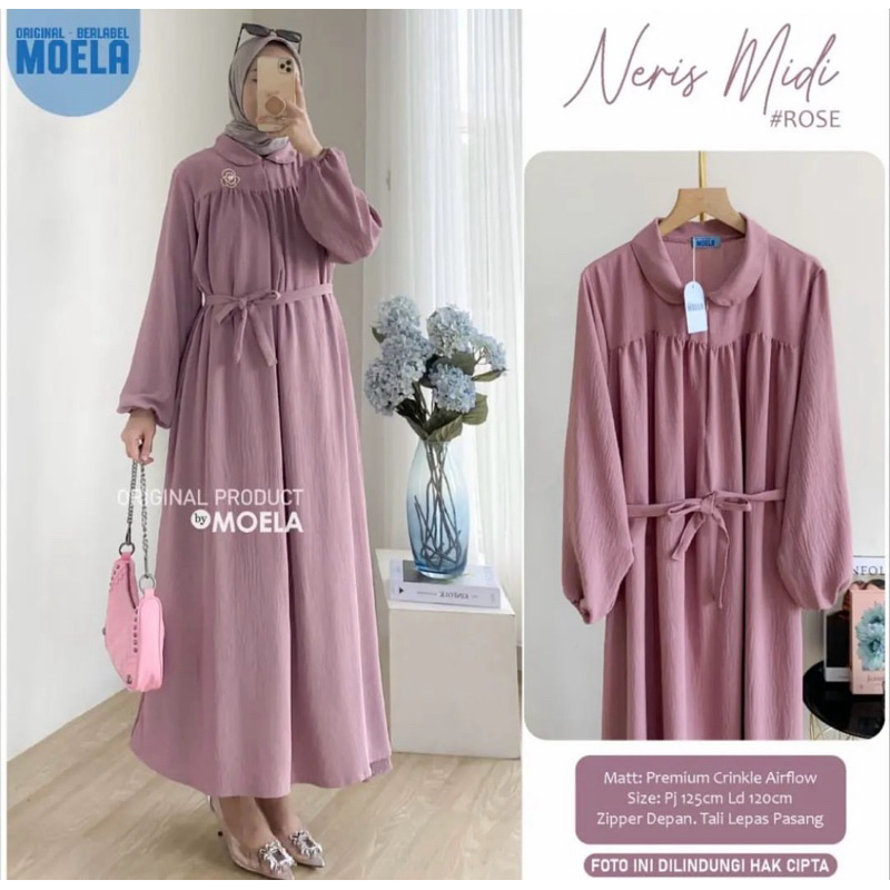 MOELA NERIS DRESS MAXY CRINKLE AIRFLOW GAMIS KOREA JUMBO LD 120 ANTI KUSUT