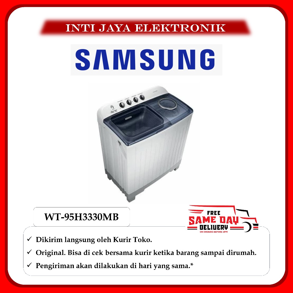 MESIN CUCI SAMSUNG 9,5KG 2 TABUNG WT-95H3330MB 9.5KG 9KG SAMSUNG