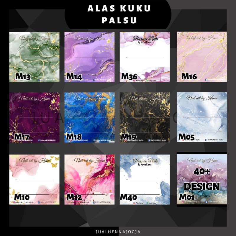 ALAS KUKU PART 2 minimal order 20pcs tidak kelipatan boleh tatakan nail art kertas kuku nail card Pr