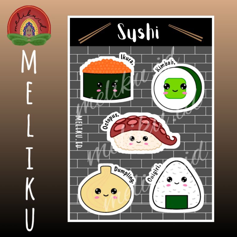 

Stiker Lucu Tema Sushi Hitam Murah Aesthetic BACA DESKRIPSI