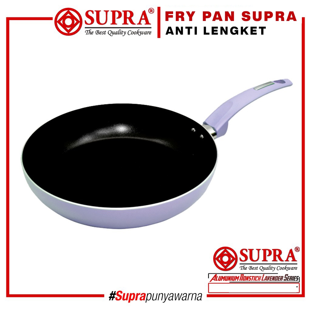 Frypan Supra Anti Lengket Teflon hitam warna Penggorengan SUPRA/Fry Pan SUPRA/Wajan Teflon SUPRA