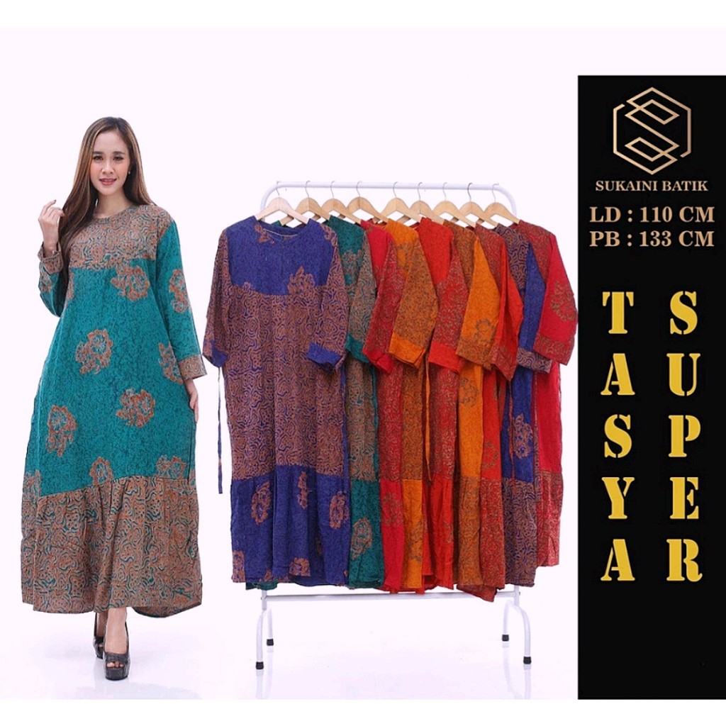 Daster Sukaini Batik Pekalongan Lengan Panjang Cap Tasya Bahan Rayon Samitex Grade A