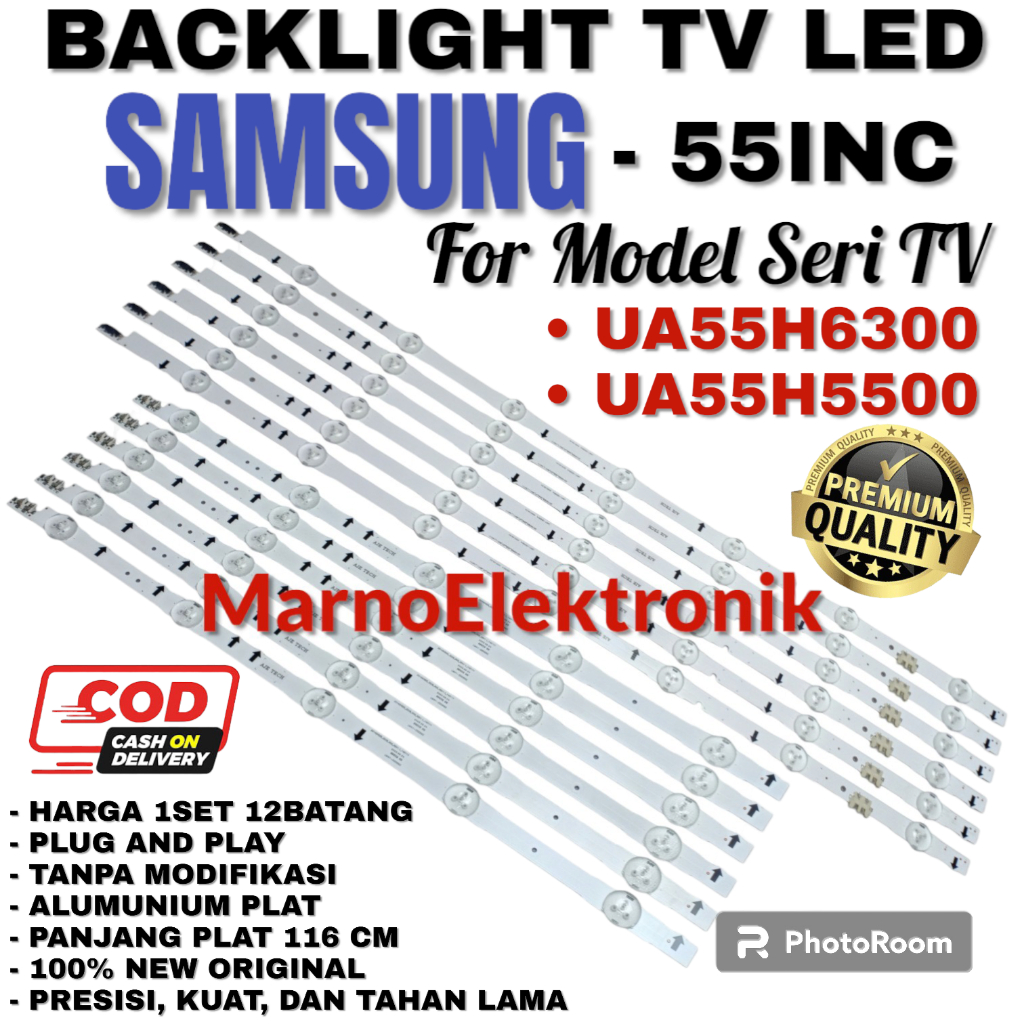 BACKLIGHT TV LED SAMSUNG 55 INC INCH UA55H6300 UA55H5500 55H6300 55H5500 UA55H 55H LAMPU LED BL ORIG