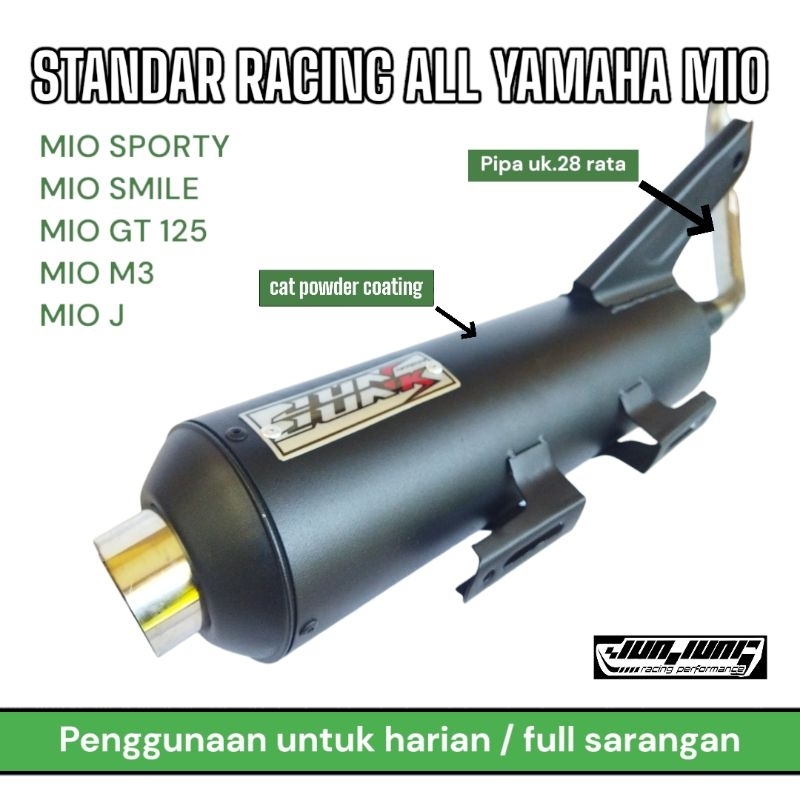 knalpot JUNJUNK RACING knalpot standar racing SERIES YAMAHA MIO FINO