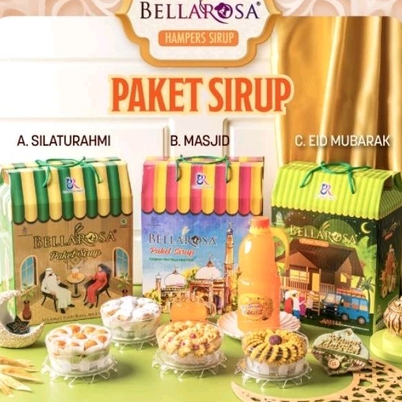 

BELLAROSA-Bellarosa-PARCEL KUE LEBARAN-PAKET SIRUP UNTA-BELLAROSA PAKET SIRU