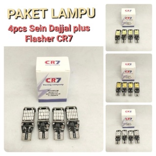 paket lampu sein dajjal 4pcs+ flasher cr7 super terang