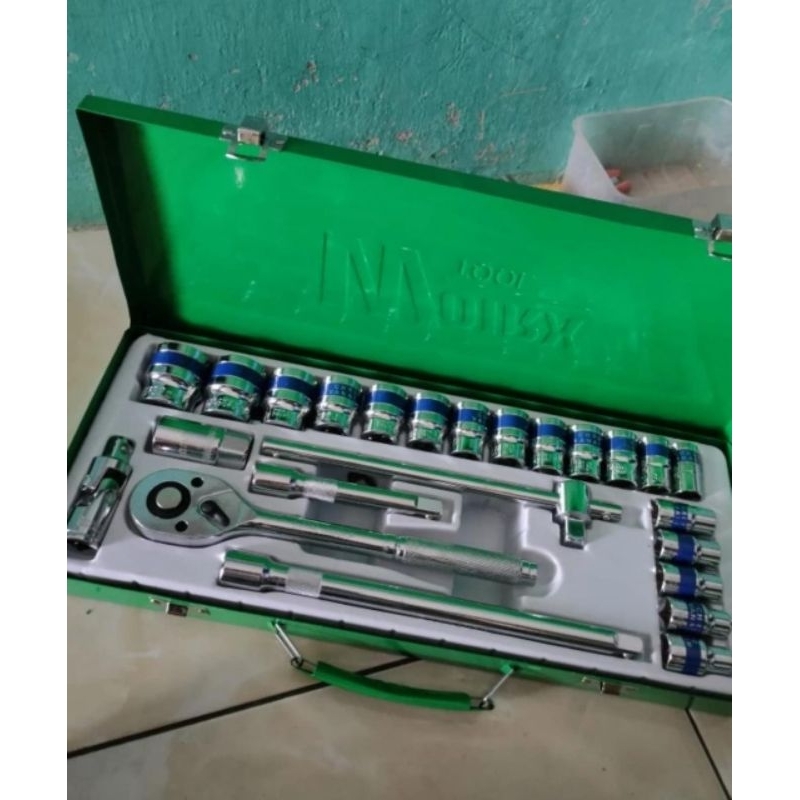 KUNCI SOCK SET 24 PCS 1/2 WOIRX tool socket set wrench tipe - |