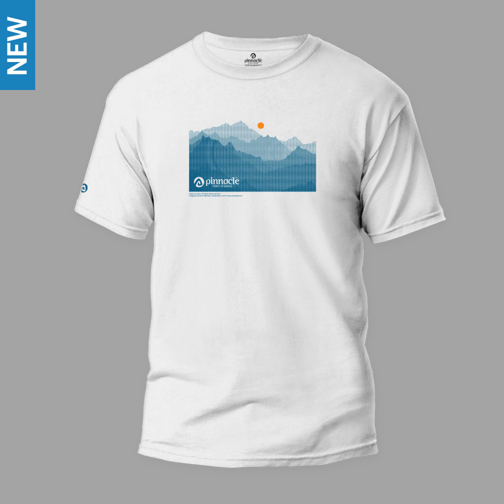 Pinnacle Pro Official T-Shirt Mountain Raster - White