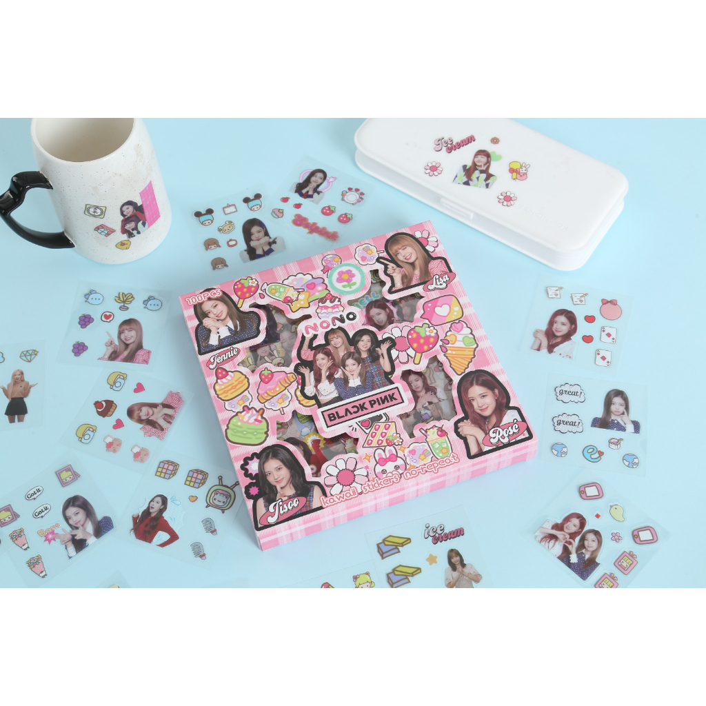 

cod Sticker Pack Blackpink 100 Lembar Sticker Blackpink Super Cute Korea Waterproof Anti air Per BOX / Sticker K-POP daf