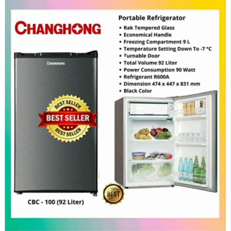 KULKAS CHANGHONG CBC-100/KULKAS CHANGHONG 100 LITER/LEMARI ES CHANGHONG 100 LITER/KULKAS PORTABLE CH