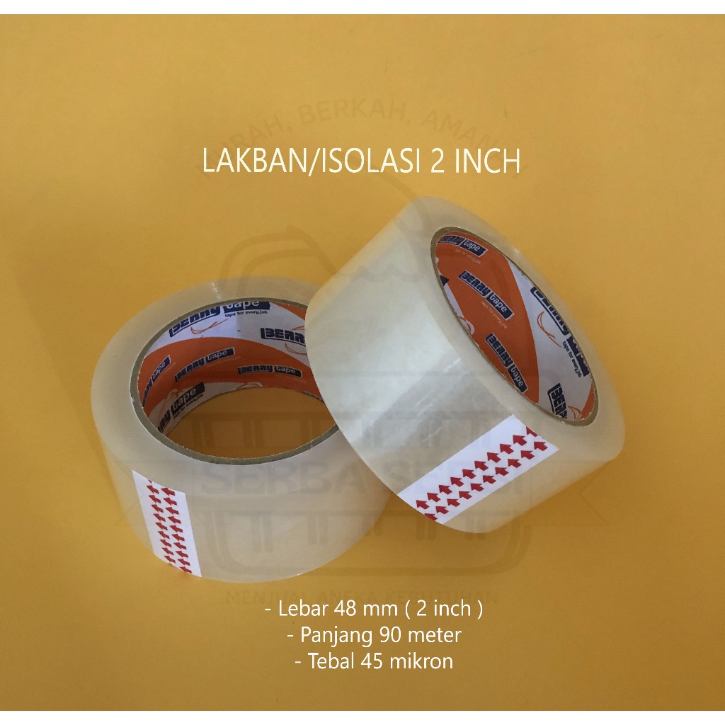 

Selotip Bening 2 Inch | Plakban | Lakban | Isolasi 48 mm x 90 m