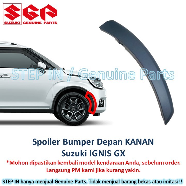 Spoiler Bumper Depan samping SUZUKI IGNIS GX cover list garnish bemper front side Moulding molding g