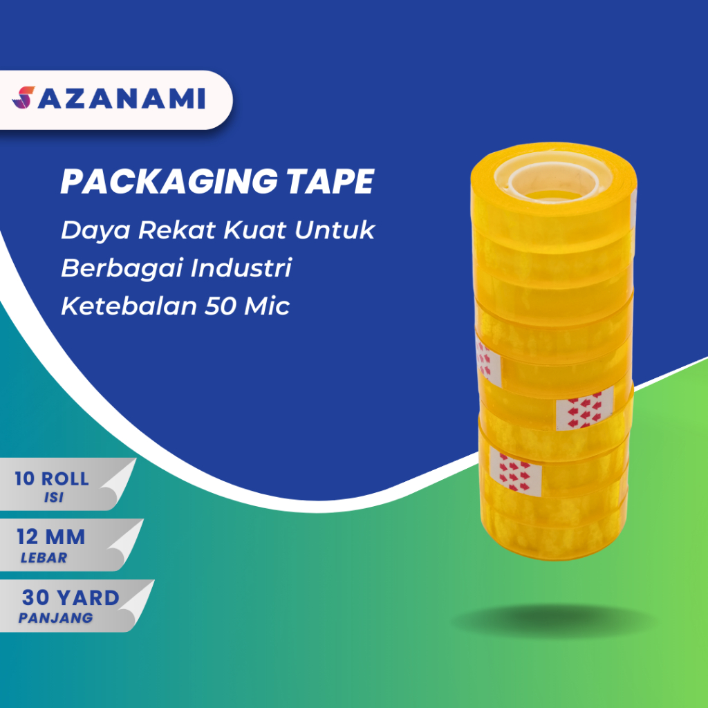 

isolasi Kado kecil 12mm x 30Y Selotip Bening sazanami Gulungan Tebal
