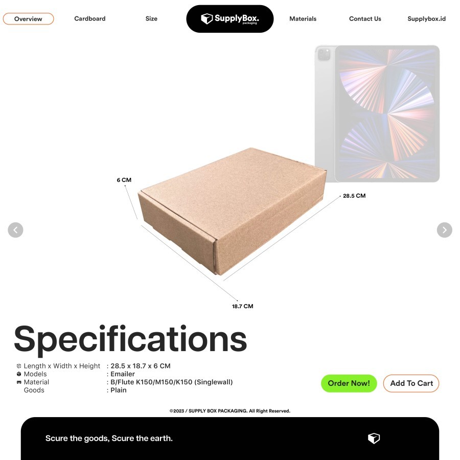 

KARDUS BOX PACKAGING 28.5 x 18.7 x 6 CM | Kardus | Cardboard | Dus Box