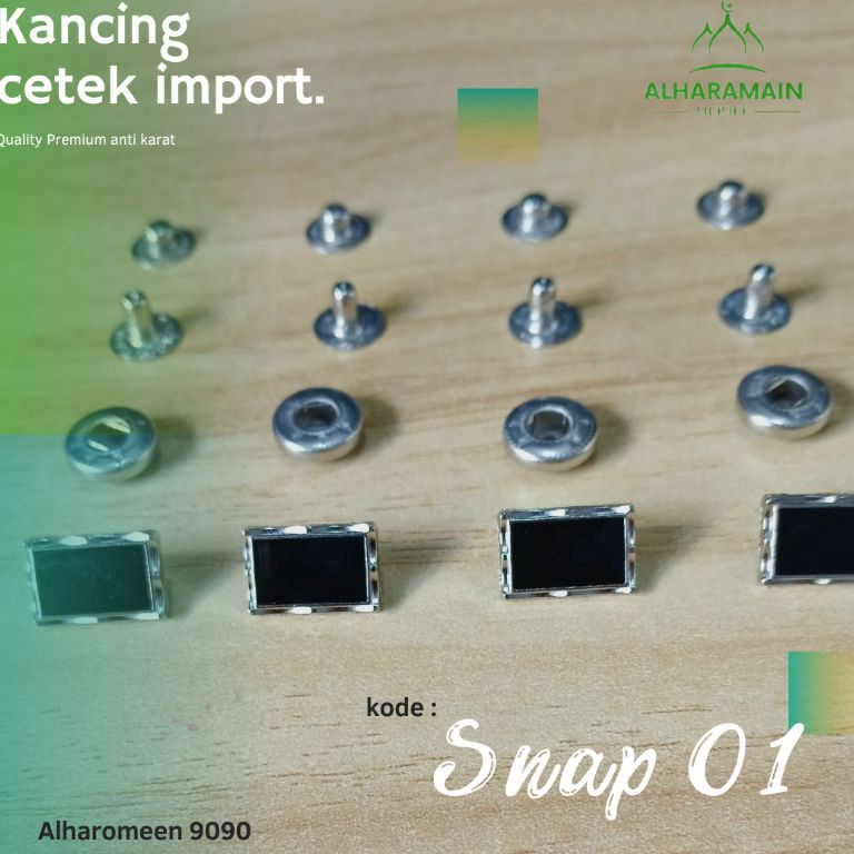 Dijamin puas khusus 2 setKancing Jepret Alharamain IMPORT Kancing Baju Elegant KokoJubahKemeja Dll K