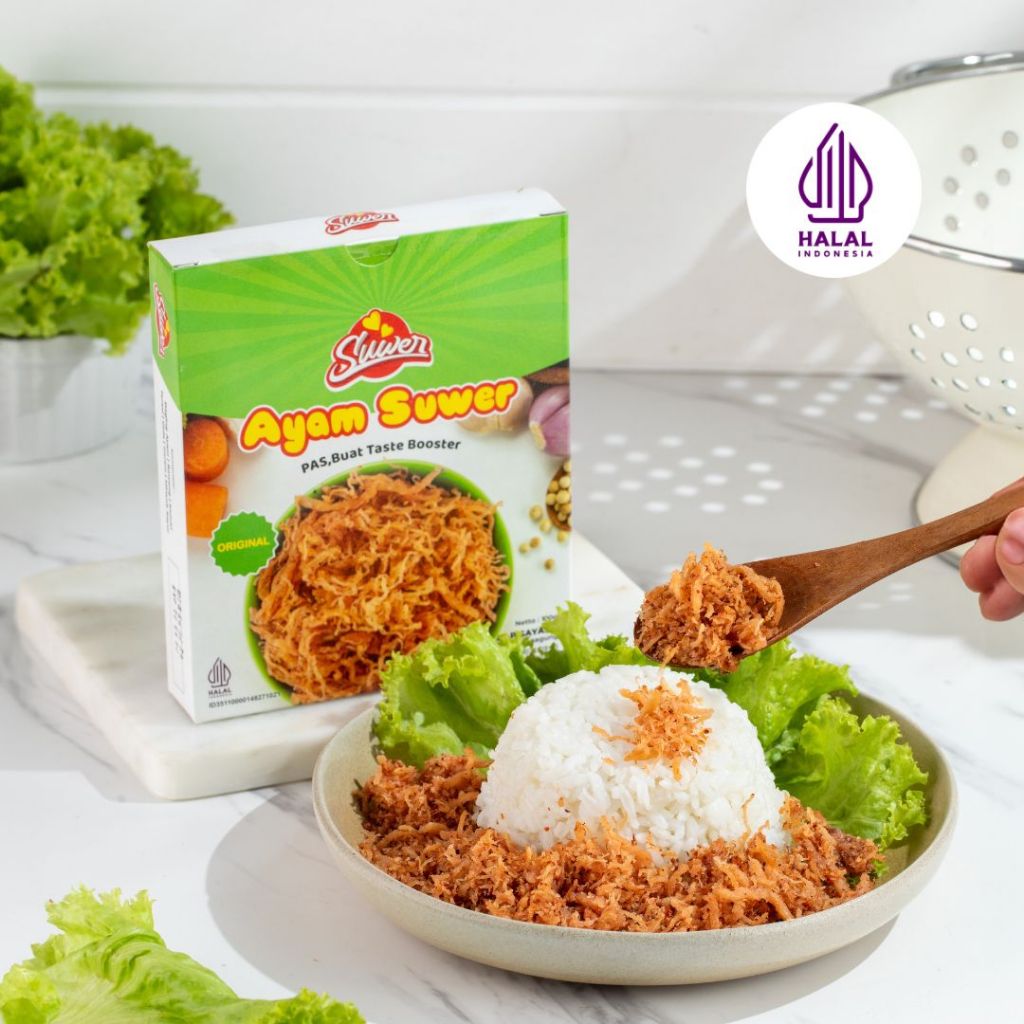 

Ayam SUWER ORIGINAL - Lauk Instan Sehat Bebas MSG - (Ayam Suwir Capsayang)