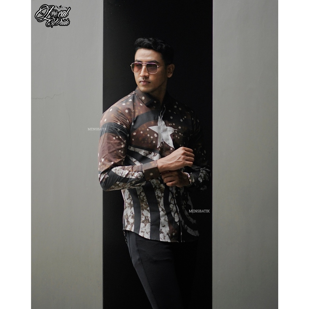 MENSBATIK - CAPT AMERICA TWO - batik pria - kemeja batik - batik pria lengan panjang - batik pria mo