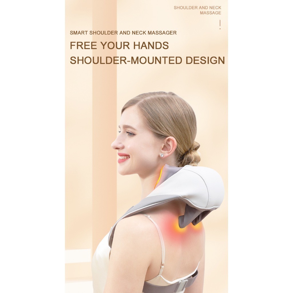 Oksigen pijat leher & bahu multi-sudut yang dapat diisi ulang penjepit pijat tubuh yang dapat diisi 