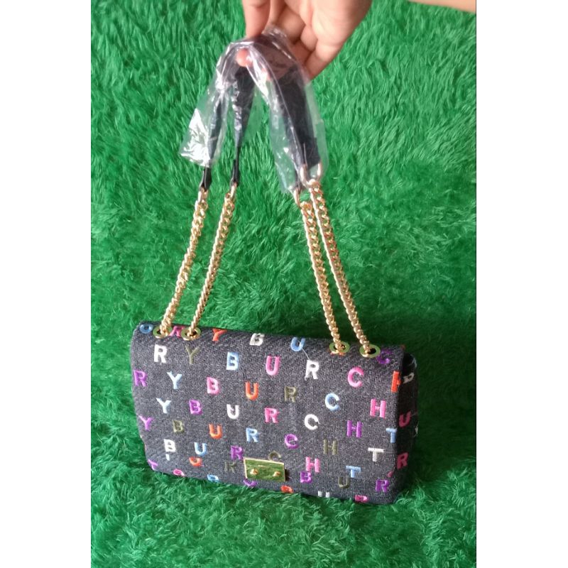 Tas slempang TORY BURCH kanvas bordir