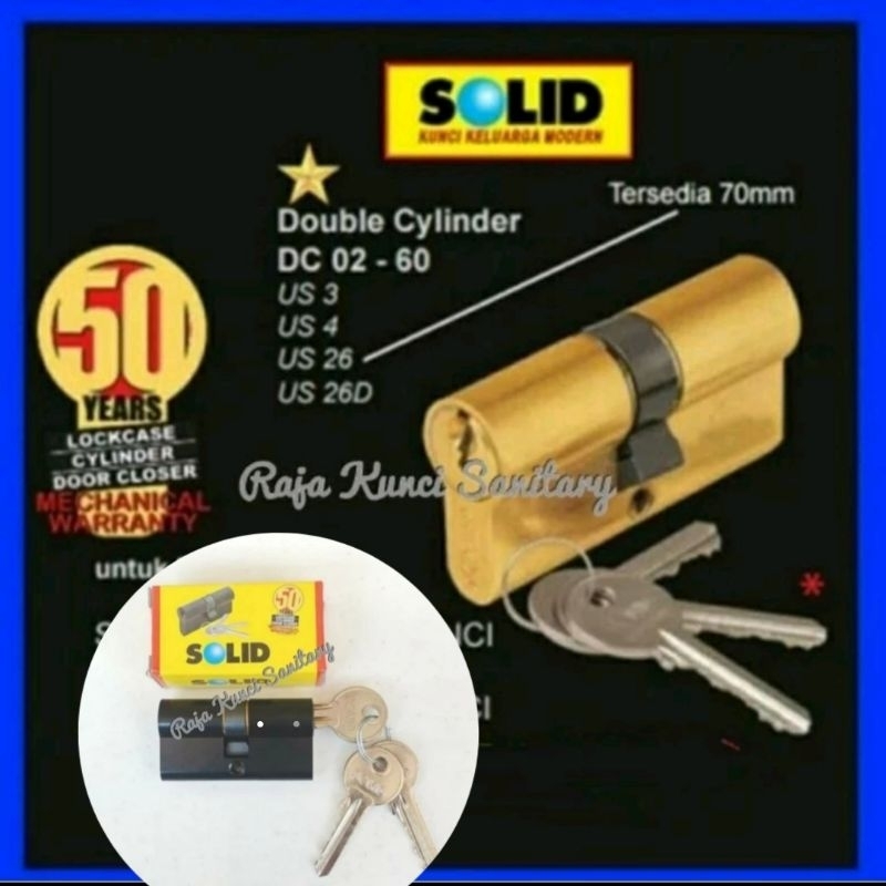 

Cylinder Solid 60 mm/Double Cylinder Solid 60mm/ Satin Nikel/ Black/ Hitam