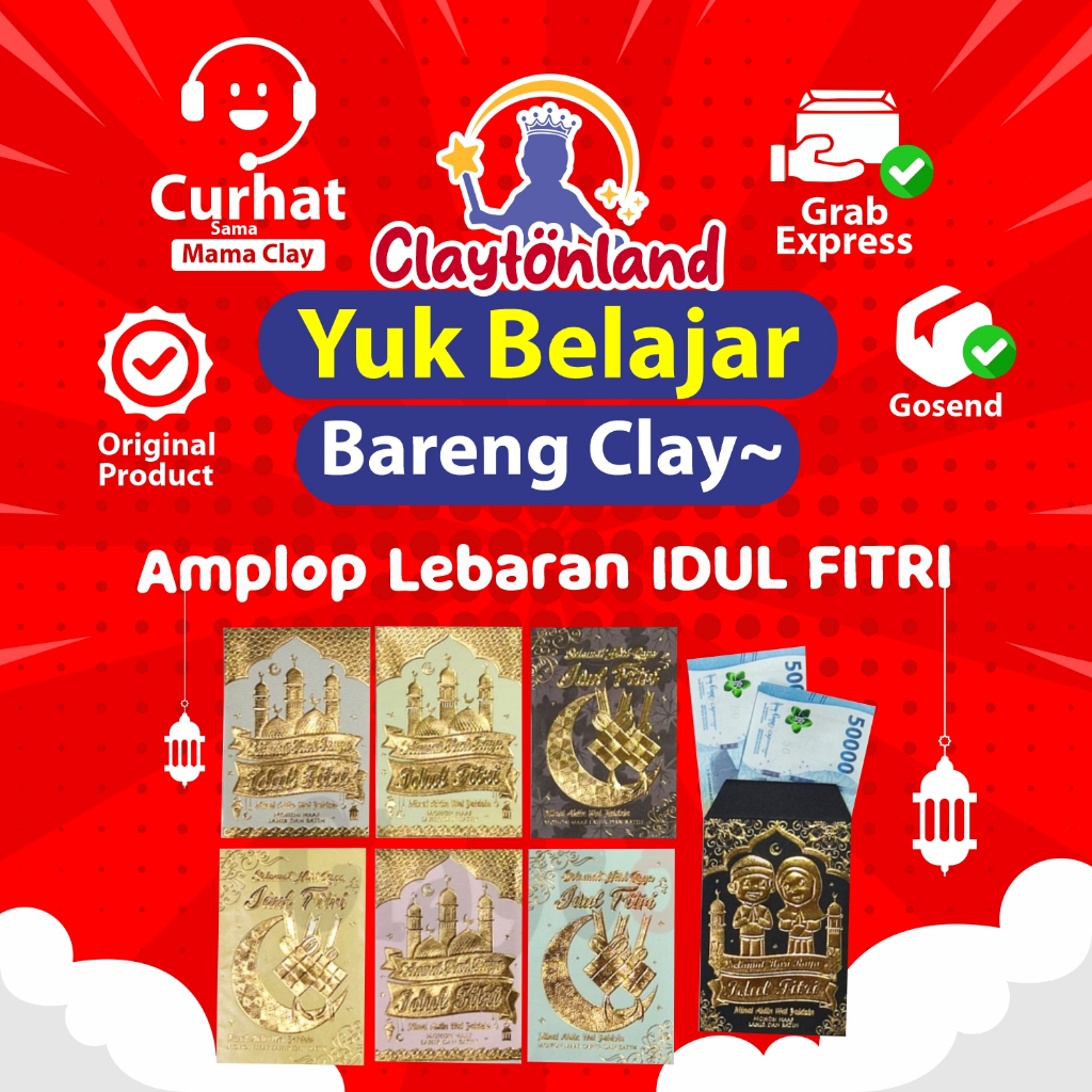 

Amplop Lebaran IDUL FITRI ISI 10pcs (pack) /Angpau Angpao Hari Raya Idul Fitri 1 Pack ISI 10 Murah Unik Embos Timbul