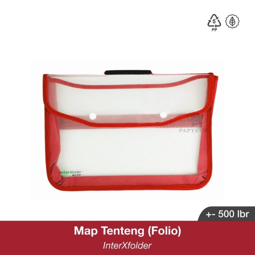 

BRIEF CASE / MAP JALA KANCING 2 / DOCUMENT BAG / TAS DOKUMEN / MAP TENTENG / MAP JINJING / FILE CASE KANCING INTER-X BCX100F MERAH