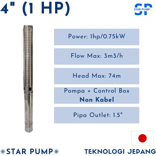 Pompa Submersible Sibel Sumur Pompa Air 4 INCH 1.0 HP 0.75KW non kabel