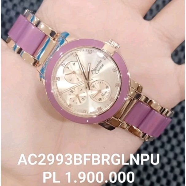 jam tangan wanita AC cantik ungu-rose gold
