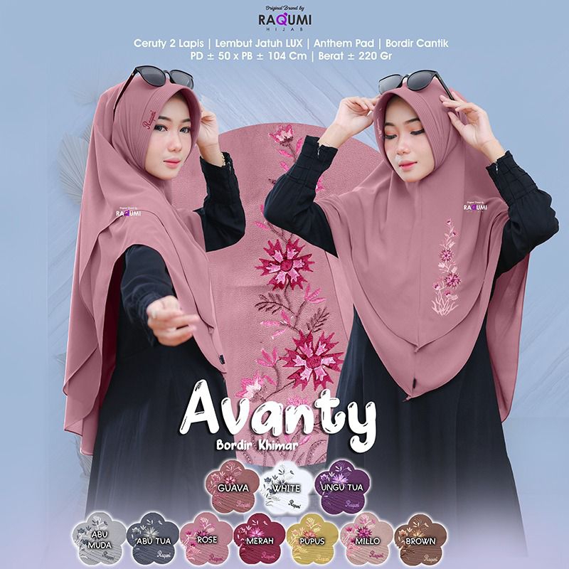 AVANTY BORDIR BY RAQUMI HIJAB ORIGINAL SOLO