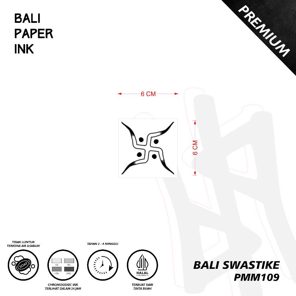 Bali Paper Ink PMM109 Bali Swastike Fruit Ink Tatto Temporary Premium Tato Temporer Oldschool - Tato