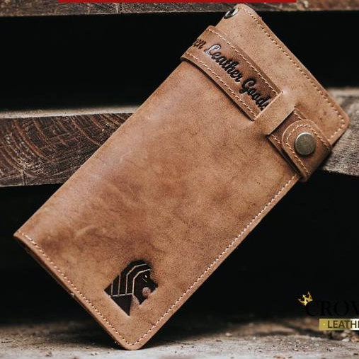 Dompet Panjang Pria Bahan Kulit Sapi Asli Crazy Horse Vintage Wallet