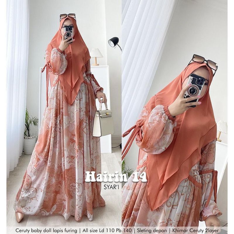 READY HAIRIN SYARI GAMIS SET KHIMAR CERUTY BABYDOLL