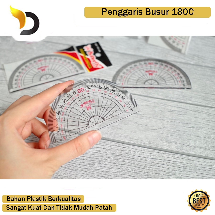 

Penggaris Busur Bahan Akrilik Plastik Kuat Protactor 180 Drajat Murah Peralatan Sekolah