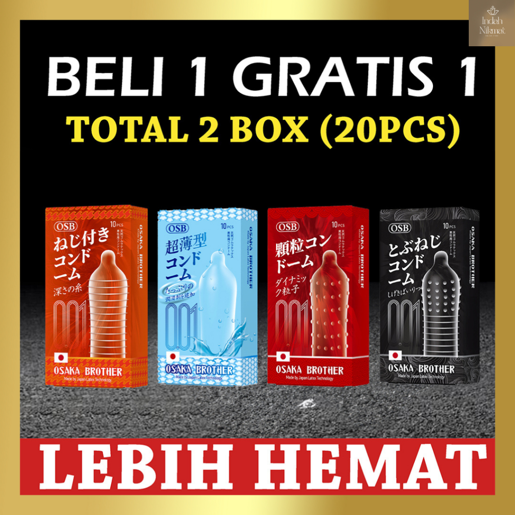 Kondom Hitam Bergerigi OSB Bonus Pelumas - Condom [Privasi Aman]