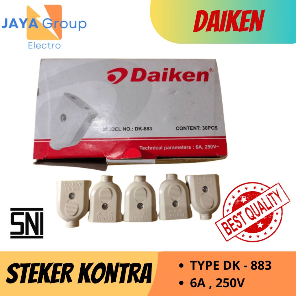 DAIKEN DK-883 STEKER GEPENG BETINA KONTRA CONTRA BIASA COLOKAN LISTRIK