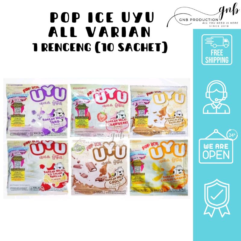 

POP ICE UYU ALL VARIAN 1 RENCENG ISI 10 SACHET