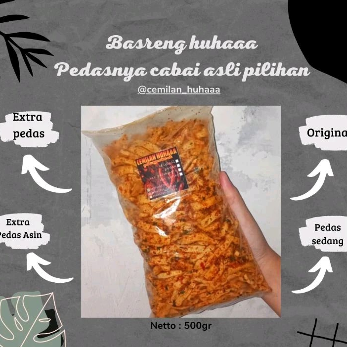 

[PRE-ORDER] BASRENG HUHAAA 500GR & 1KG EX PEDAS DAUN JERUK CEMILANN VIRAL HOMEMADE