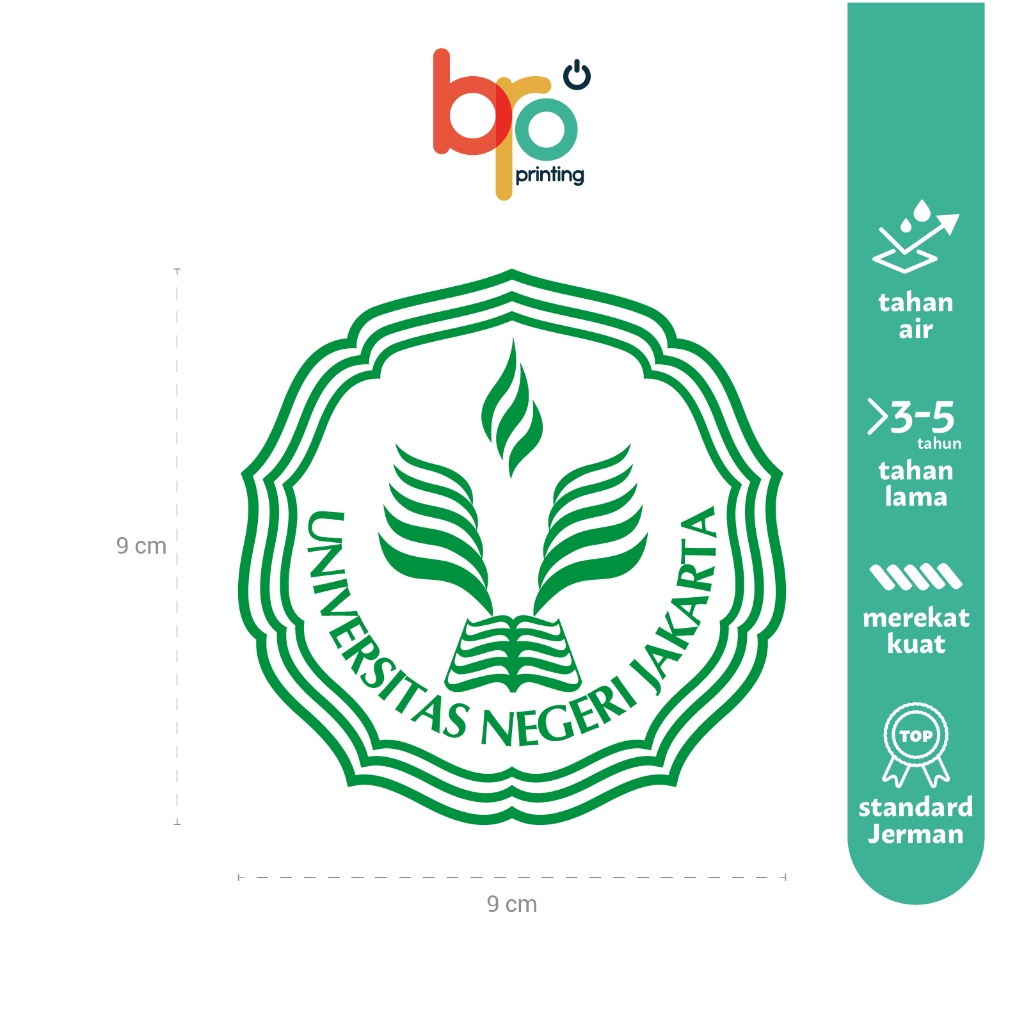 STIKER UNIVERSITAS NEGERI JAKARTA UNJ CUTTING CUTING STICKER