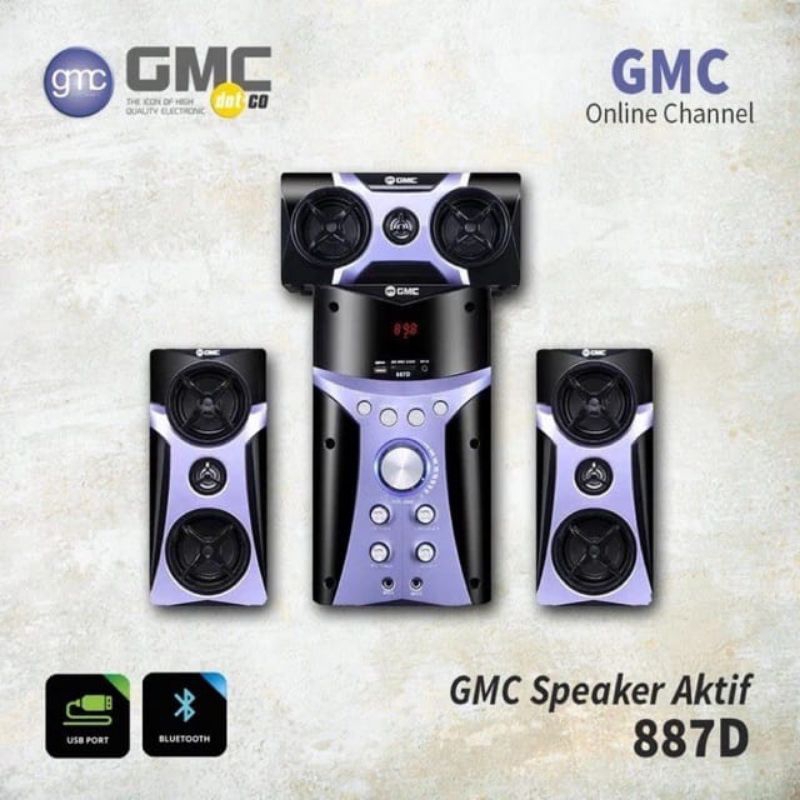 Speaker Bluetooth GMC Multimedia 887D Extra Bass Dan Bisa Karaoke