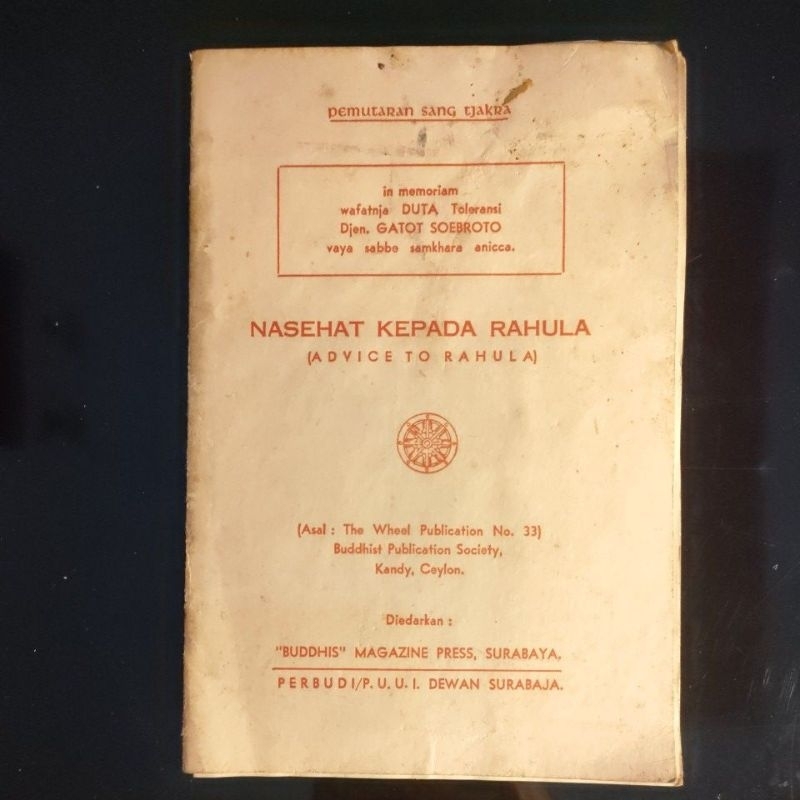 Buku Agama Budha NASEHAT KEPADA RAHULA