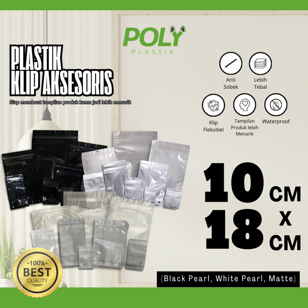 Plastik Klip Aksesoris 10x18cm Aneka Macam Varian / Kantong Packing Aksesoris Ziplock PREMIUM Satuan