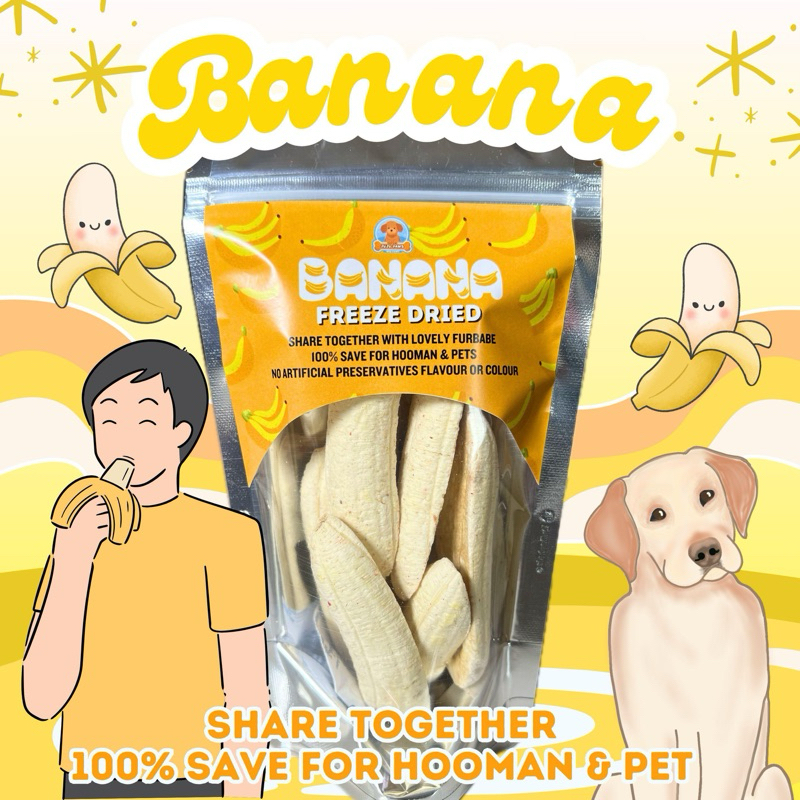 

Banana freeze dried / snack pisang dikeringkan bisa untuk manusia dan hewan