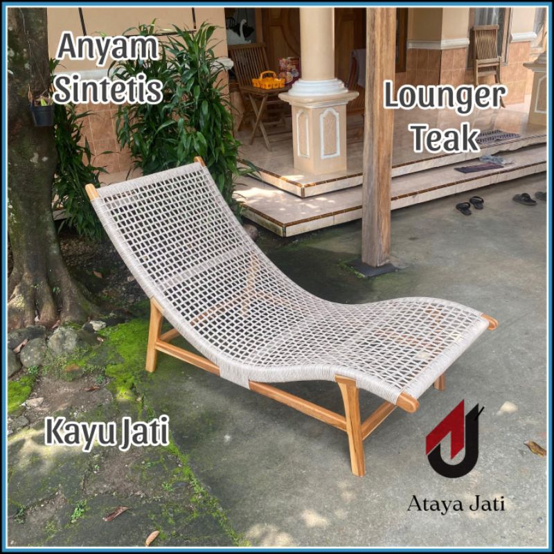 Kursi Lounger Teak Sintetis Lounger Anyam Kursi Lounger Pool Kolam Renang