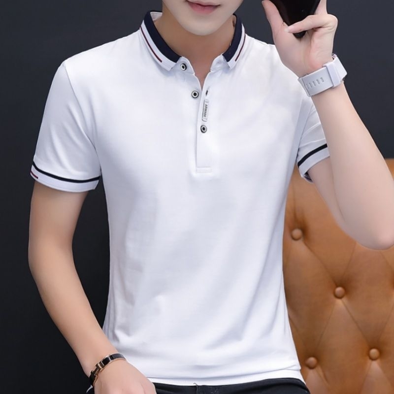 Kaos Pria Pollo Bahan Combed-Kaos Pria Polos Kerah & Kancing