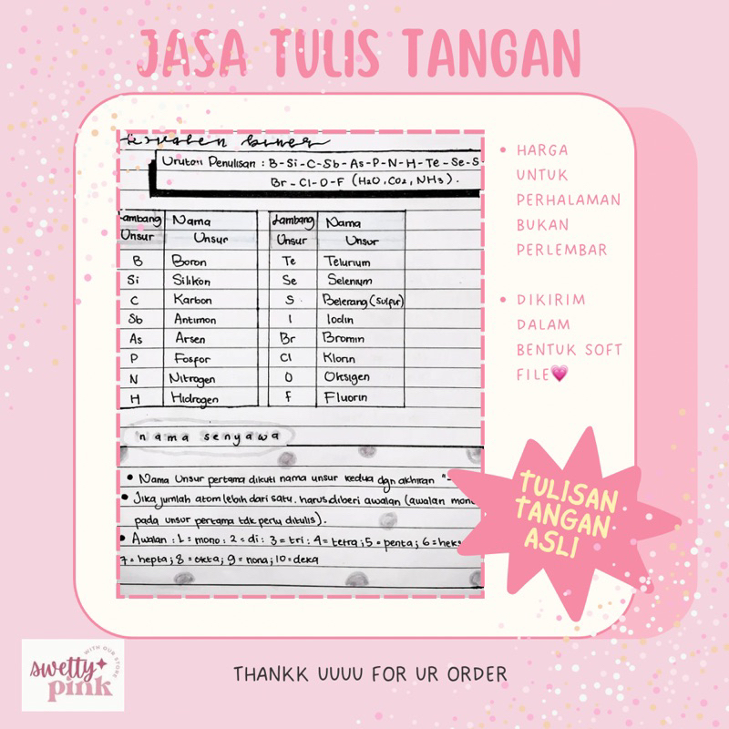 Terima jasa tulis tangan dalam bahasa indo, english, maupun  arab