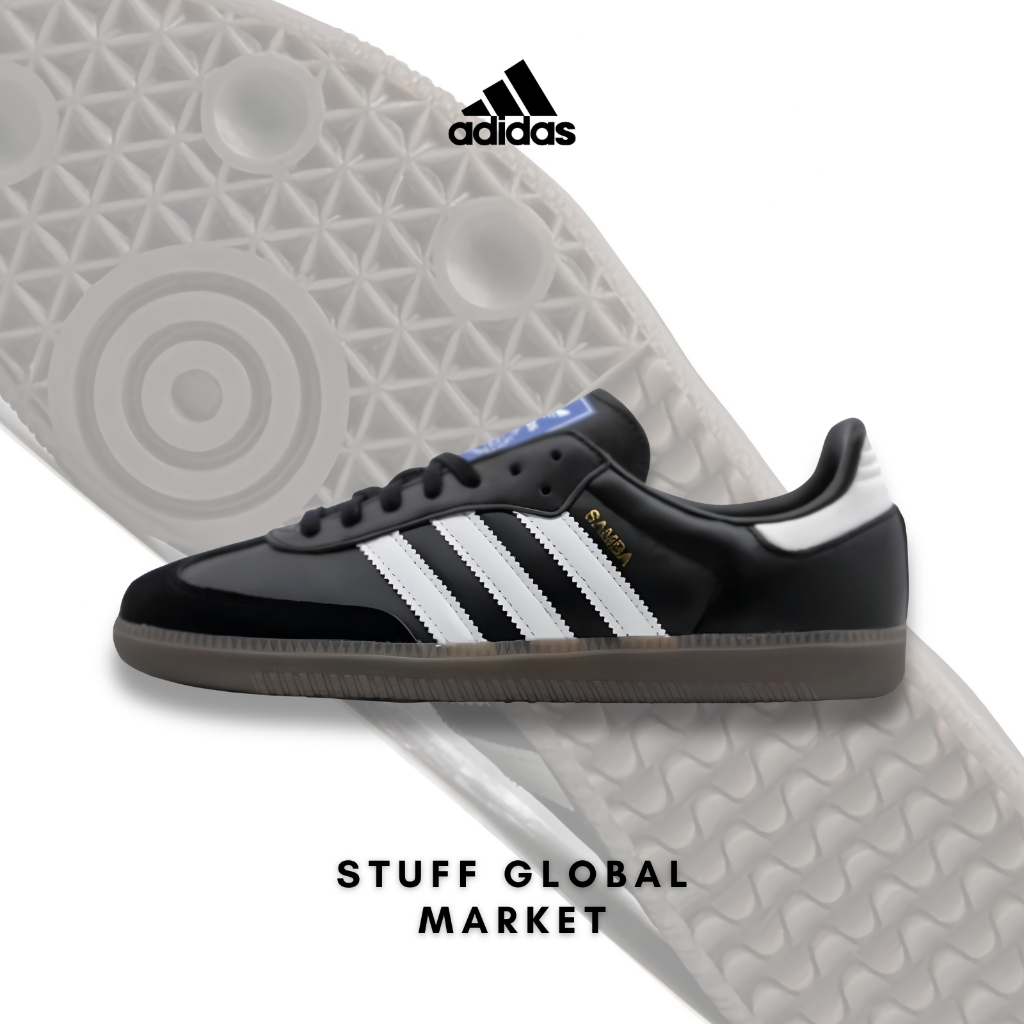 Sepatu Sneakers Adidas Samba OG Full Black White Gum OG 100% BNIB